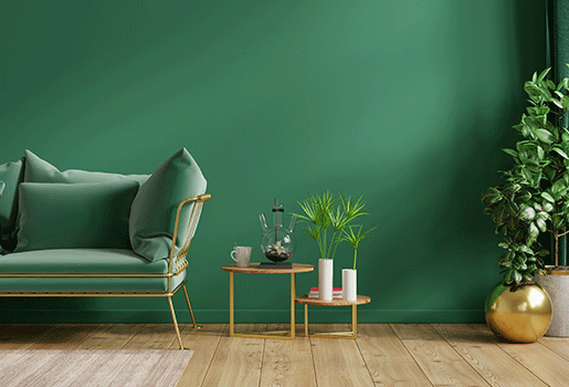Wand Trendfarbe Grün • DELTA-MÖBEL